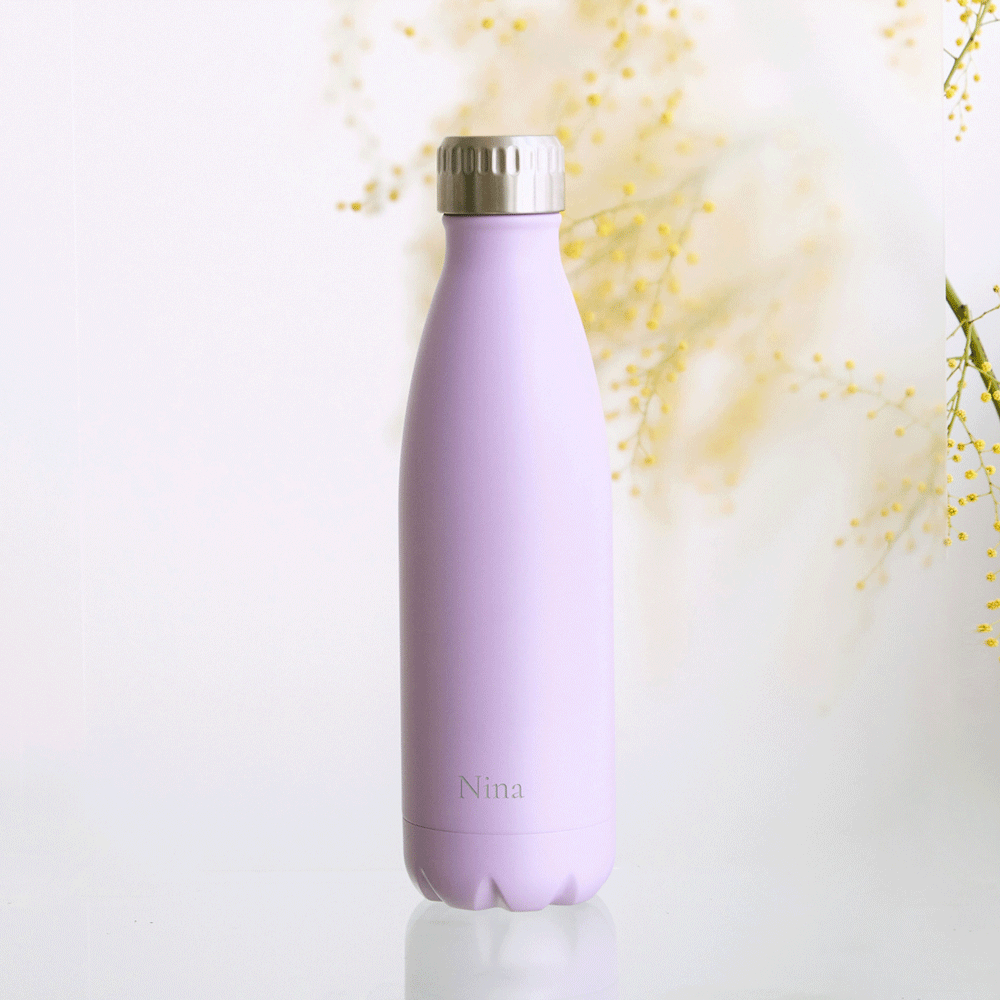 FLSK Trinkflasche lavender mit Gravur