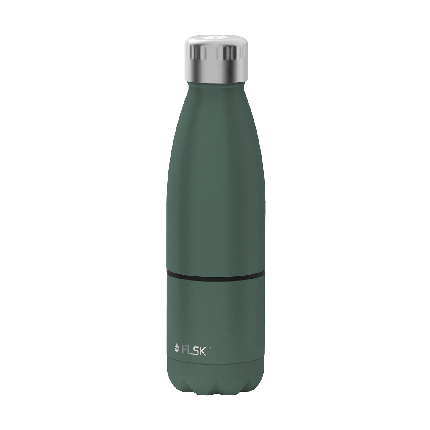FLSK Trinkflasche mit Becher aus Edelstahl ridge green