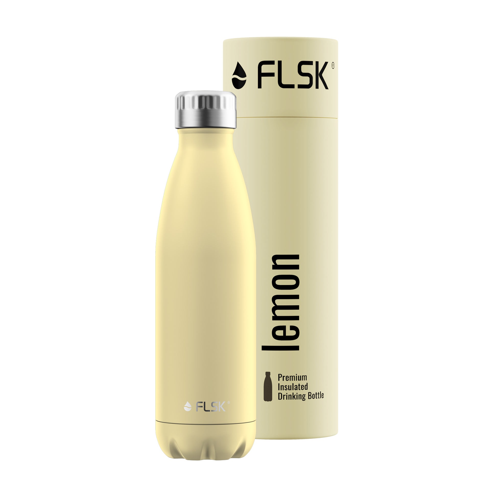 FLSK Trinkflasche aus Edelstahl lemon 500 ml