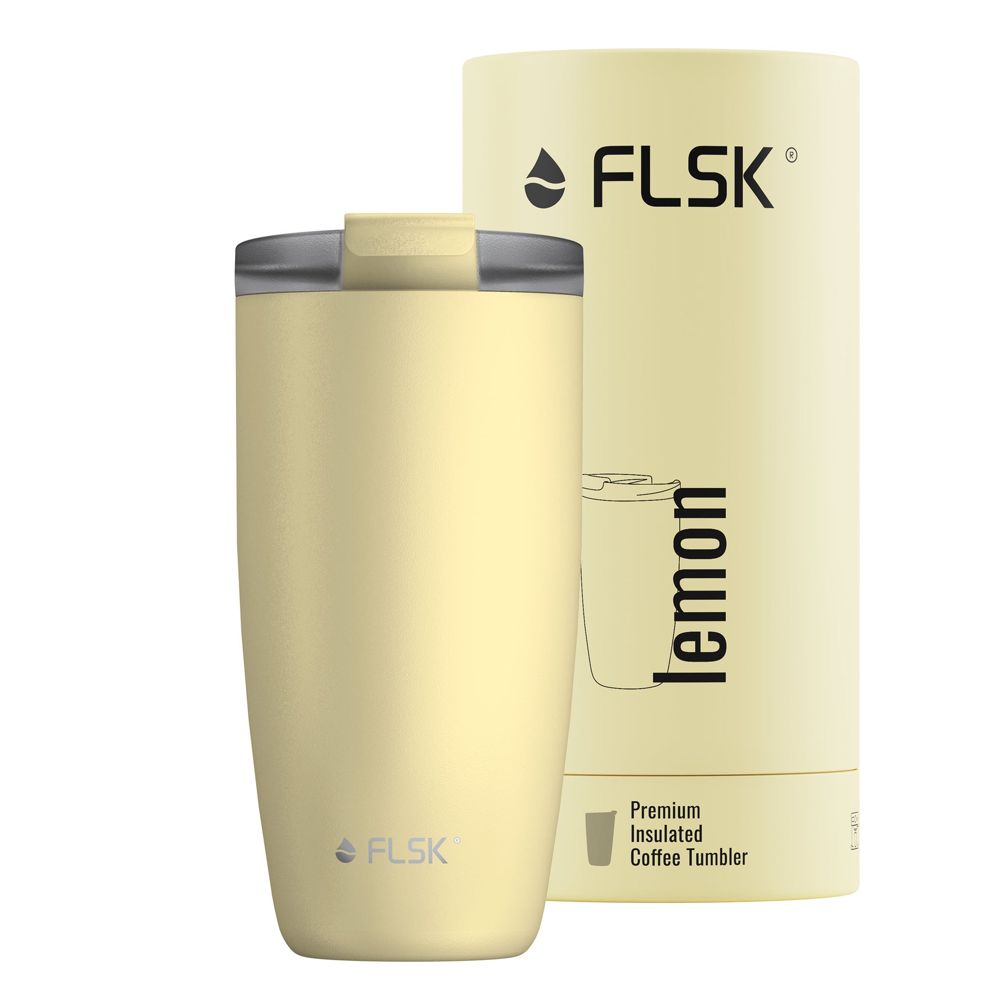 FLSK Kaffeebecher aus Edelstahl lemon 500 ml