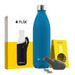 FLSK Premium Bundle Trinkflasche 1000 ml aus Edelstahl sage mit Neoprentasche und Reinigungsperlen