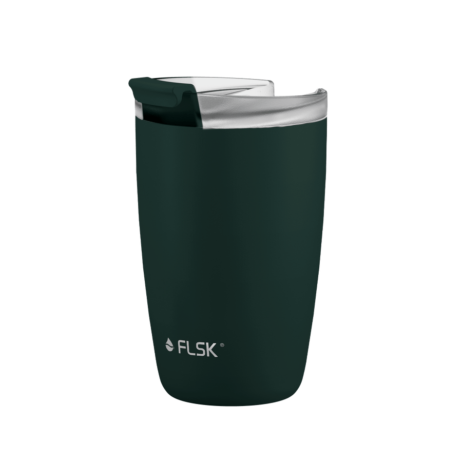 FLSK Kaffeebecher 350 ml aus Edelstahl dark pine