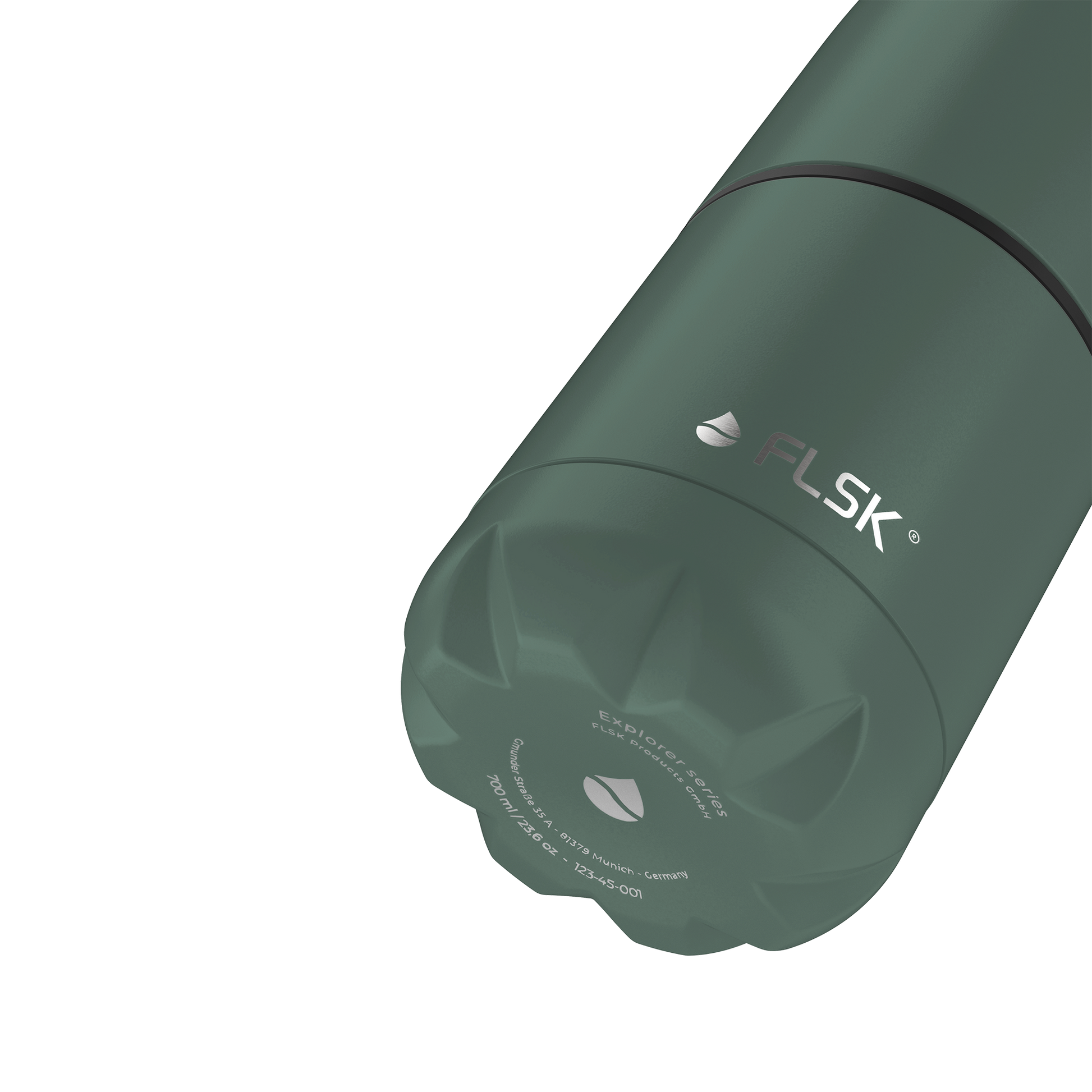 FLSK Trinkflasche mit Becher aus Edelstahl ridge green