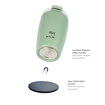 FLSK x silwy magnetischer Kaffeebecher aus Edelstahl sage