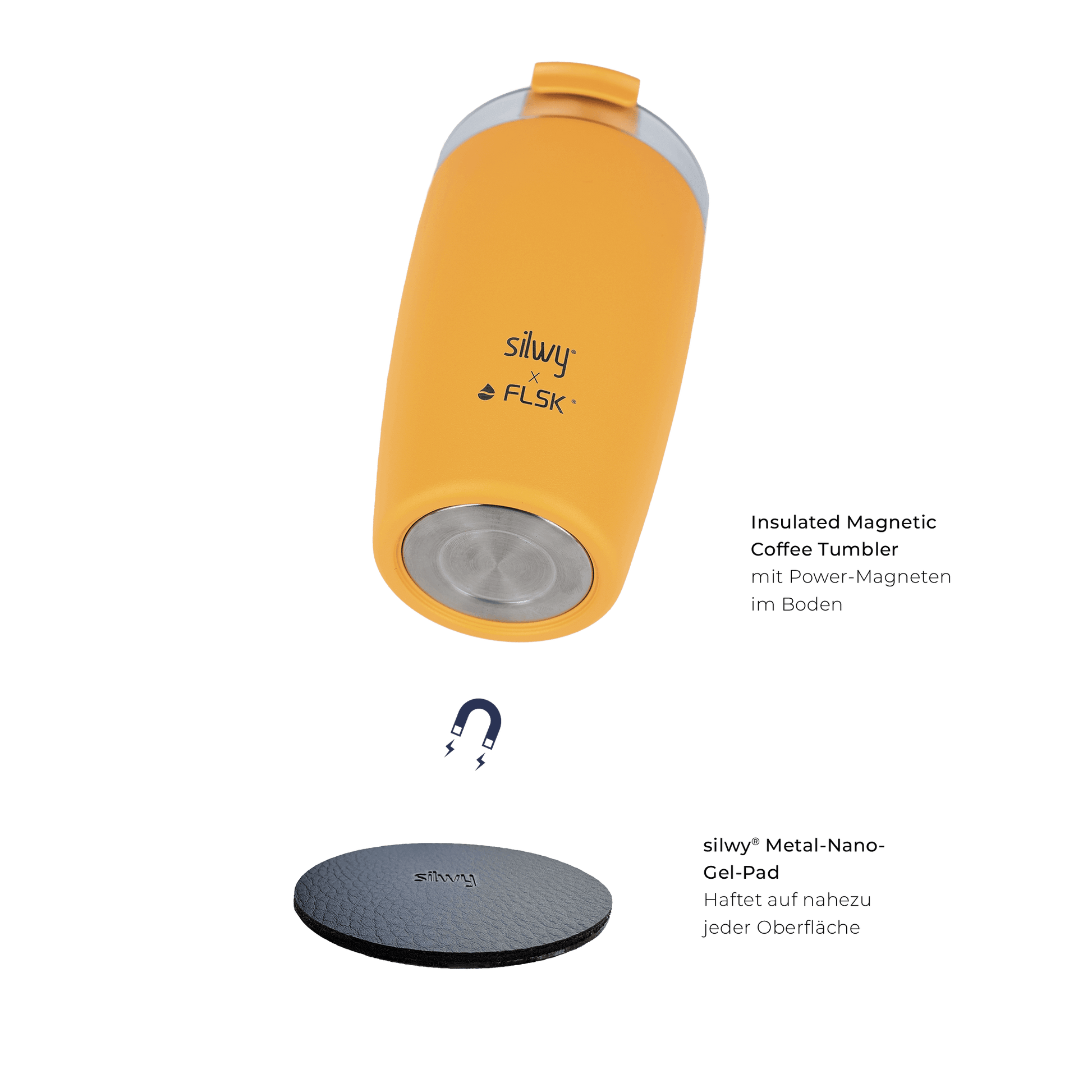 FLSK x silwy magnetischer Kaffeebecher aus Edelstahl sunrise